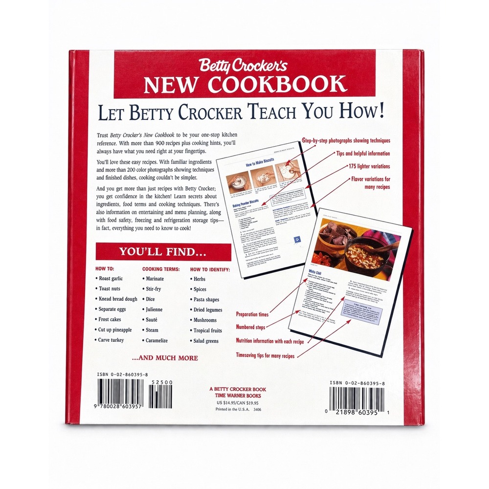Betty Crocker's New Cookbook Everything You Need To Know To Cook Hardcover Book - Picture 2 of 2